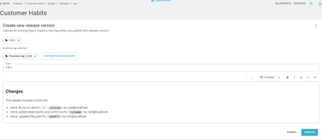 Create release from a Git tag